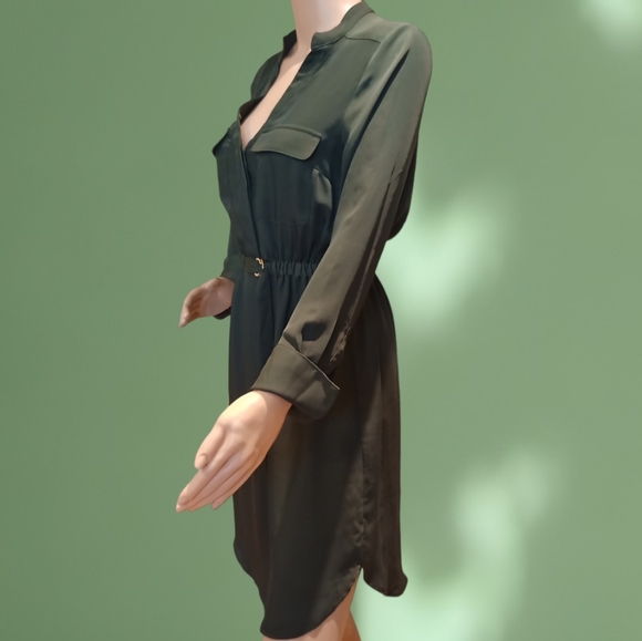 H&M Women's Green Midi Shirt Dress - Picture 12 of 16